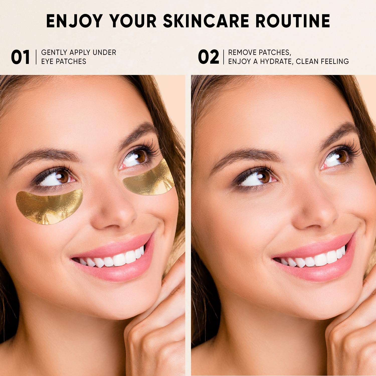 Premium Under Eye Patches Enriched with Hyaluronic Acid, Caffeine, Tea Tree & Collagen