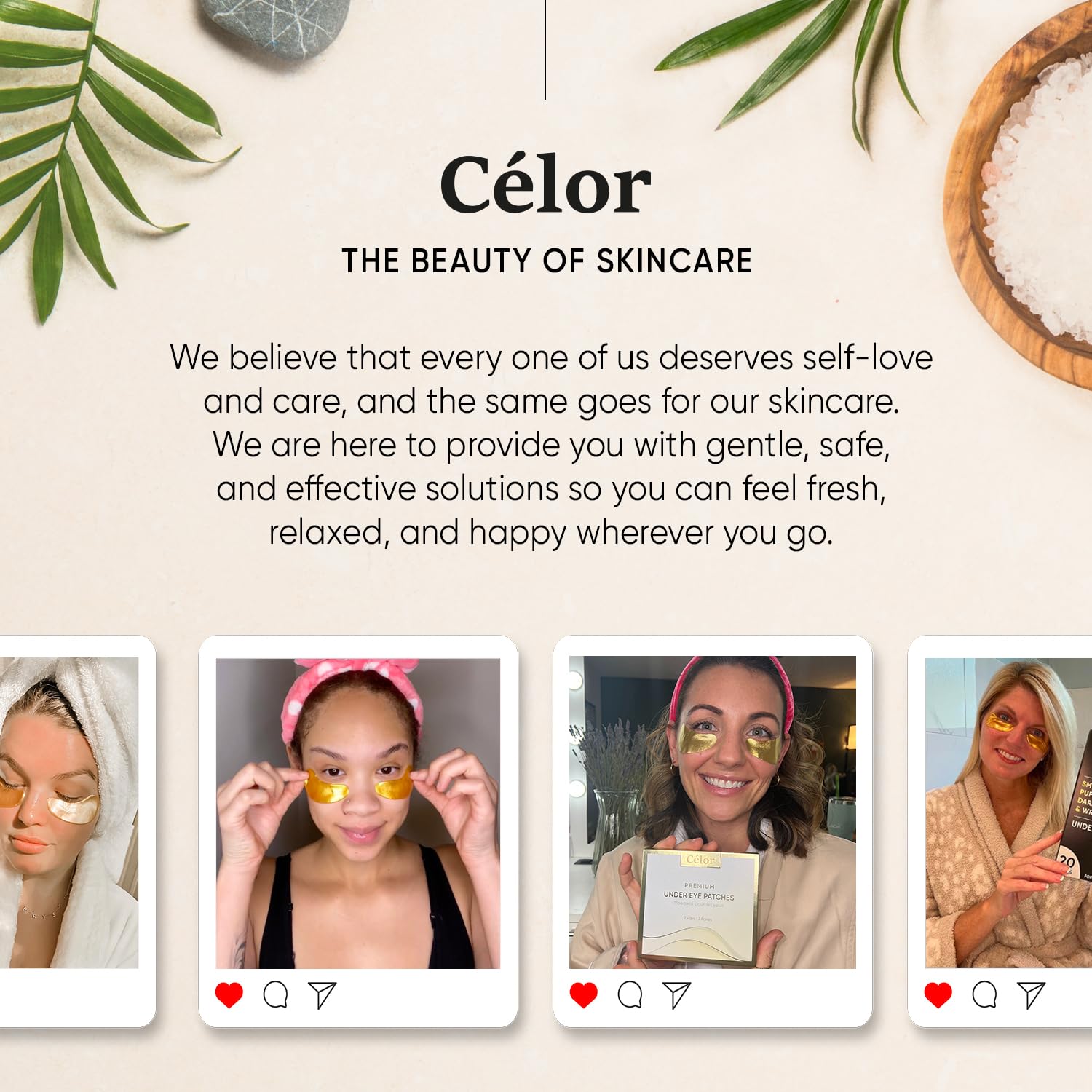 Premium Under Eye Patches Enriched with Hyaluronic Acid, Caffeine, Tea Tree & Collagen