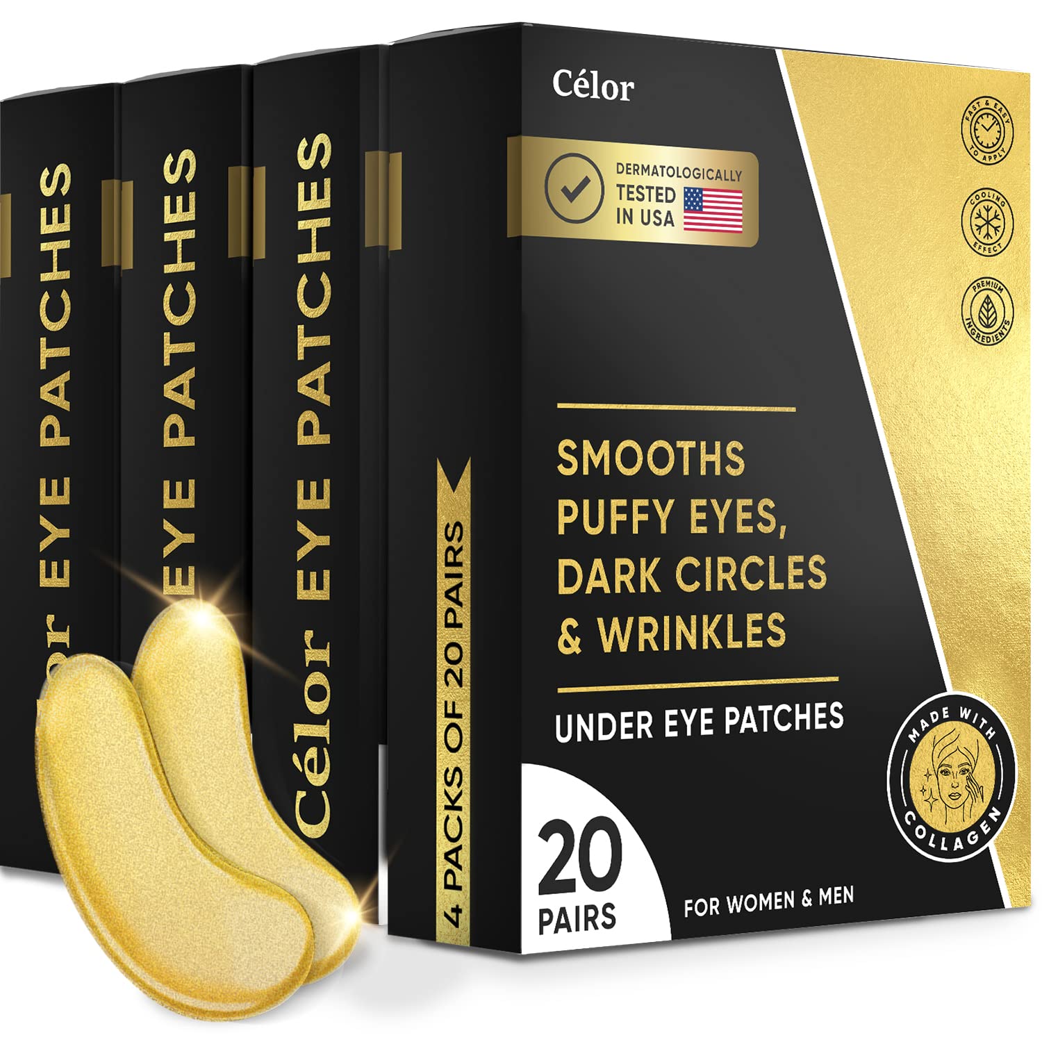 Golden Under Eye Patches - Under Eye Mask with Amino Acid & Collagen
