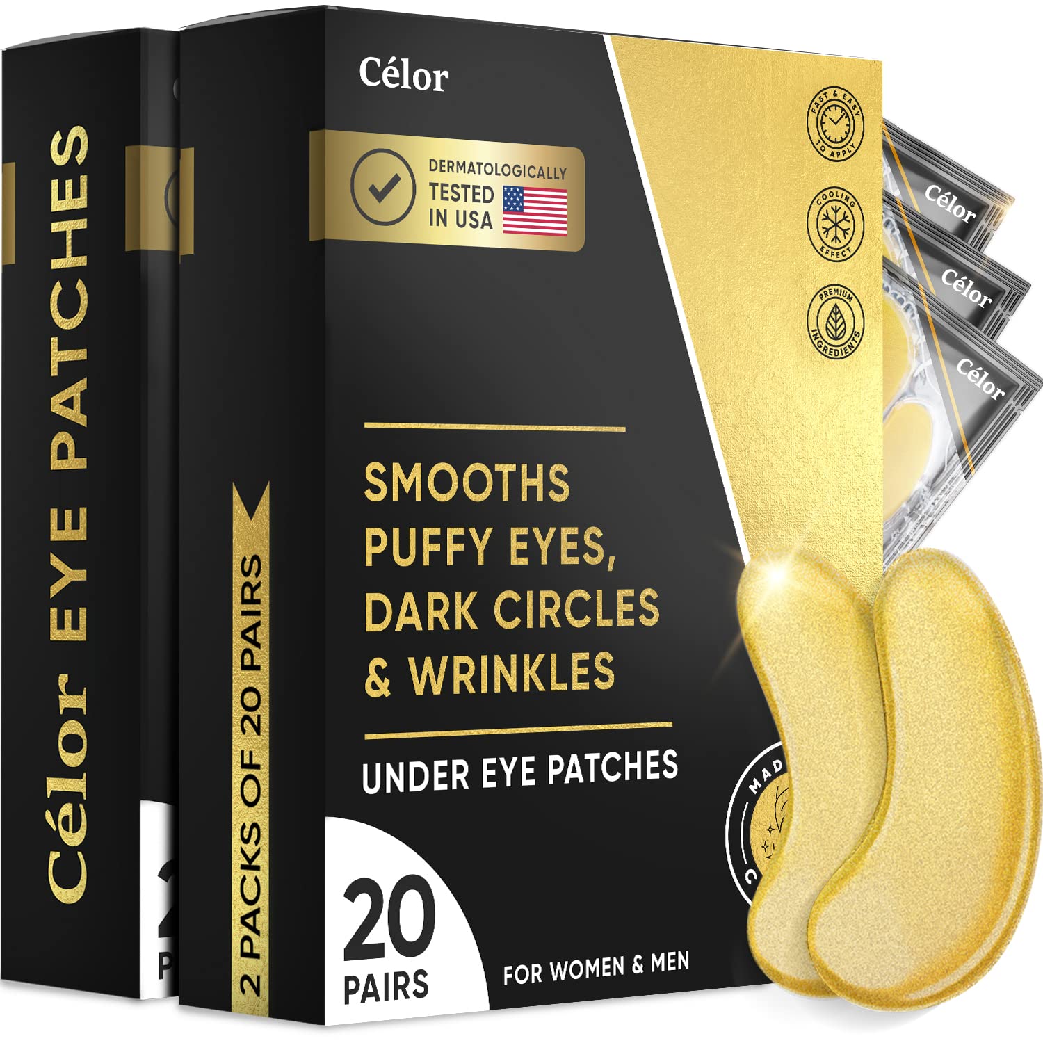 Golden Under Eye Patches - Under Eye Mask with Amino Acid & Collagen