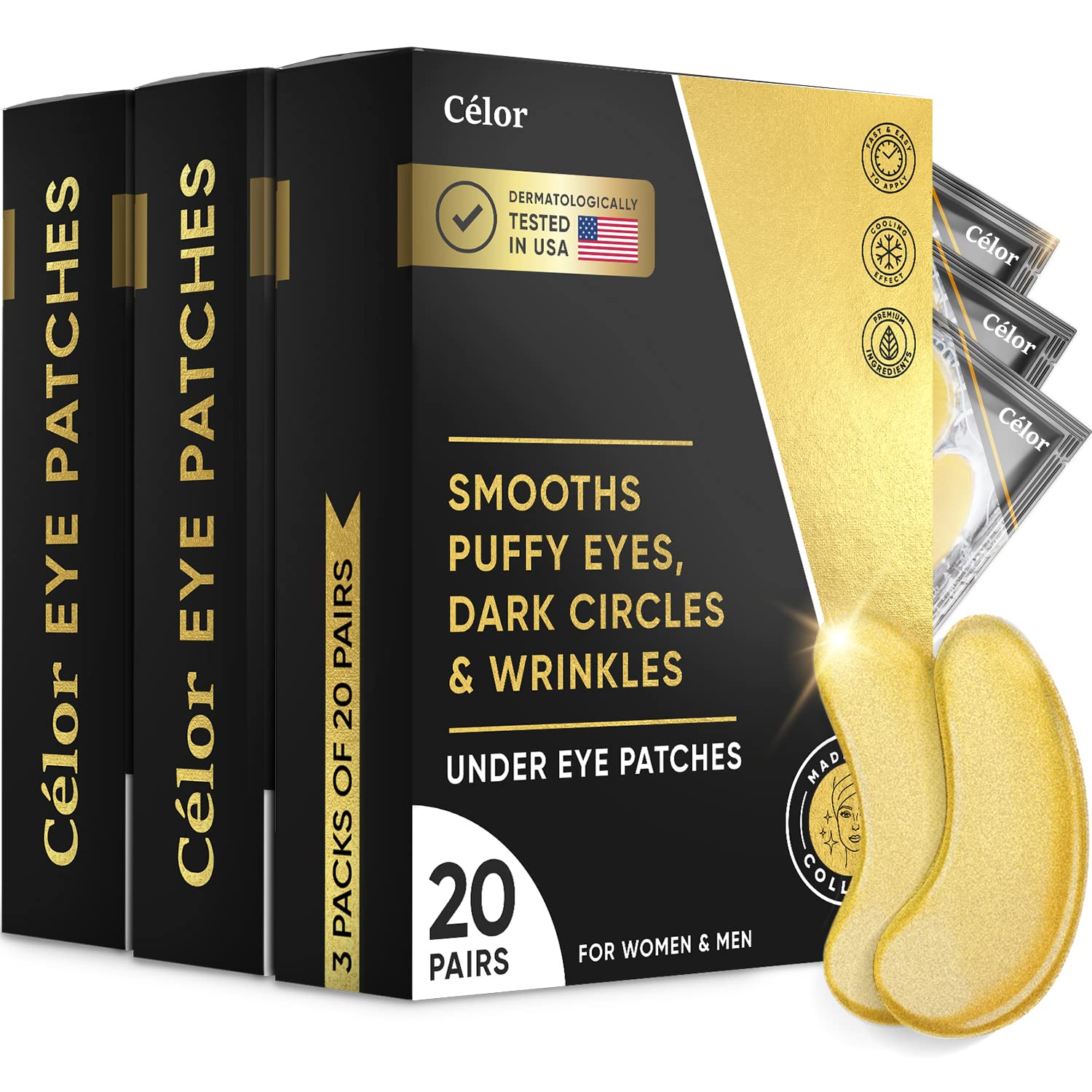 Golden Under Eye Patches - Under Eye Mask with Amino Acid & Collagen