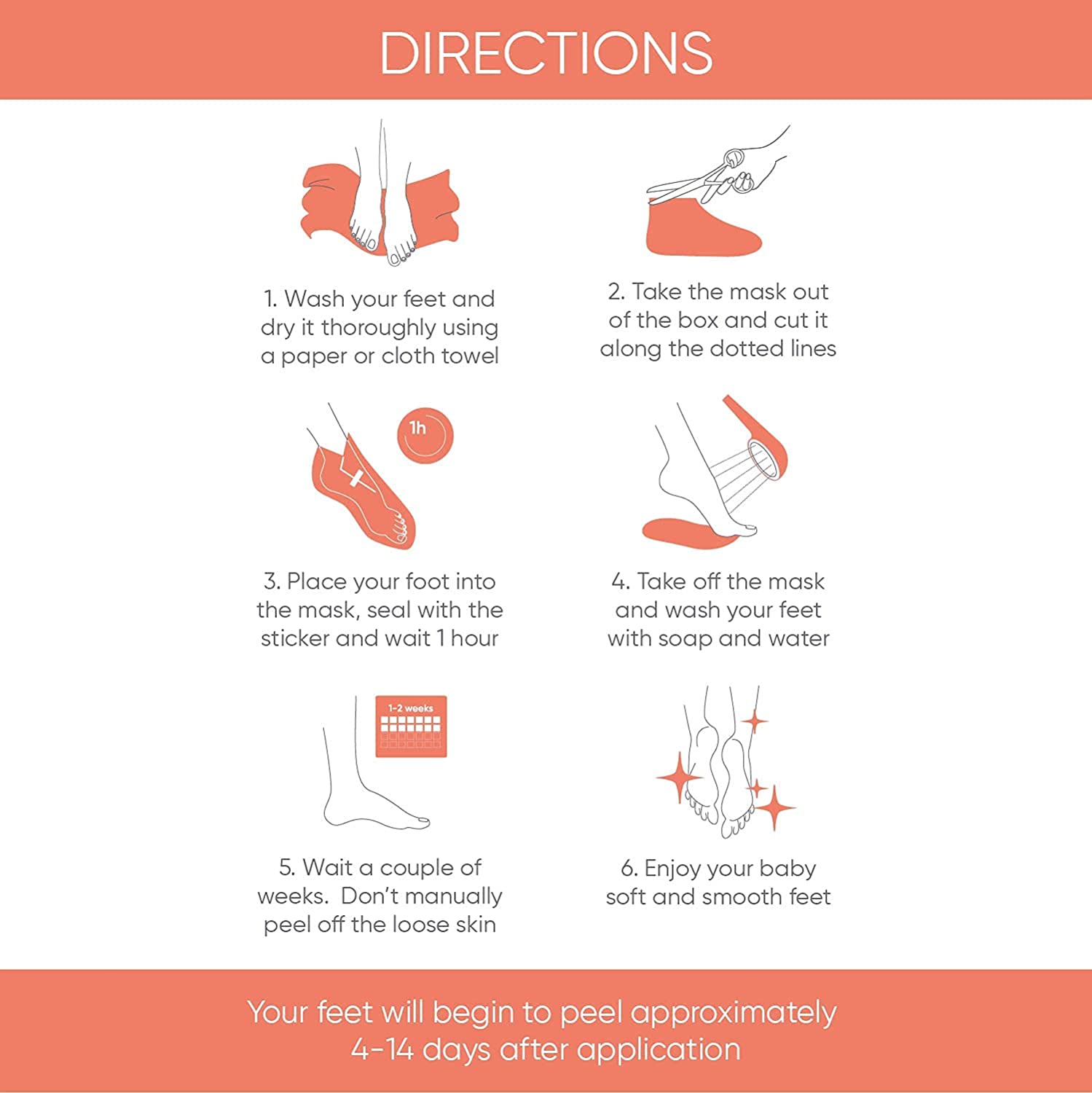 Foot Peel Mask Peach