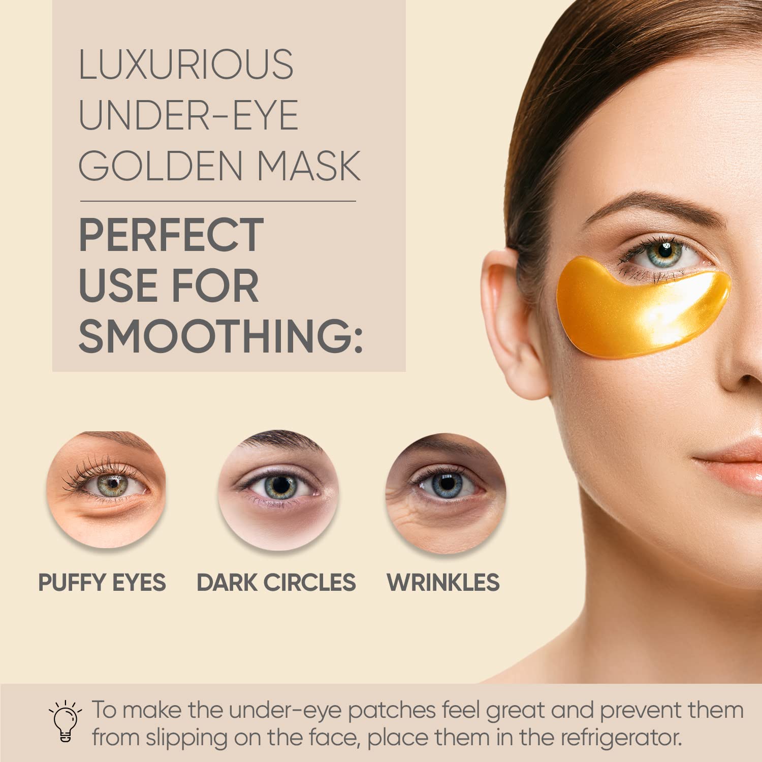 Golden Under Eye Patches - Under Eye Mask with Amino Acid & Collagen